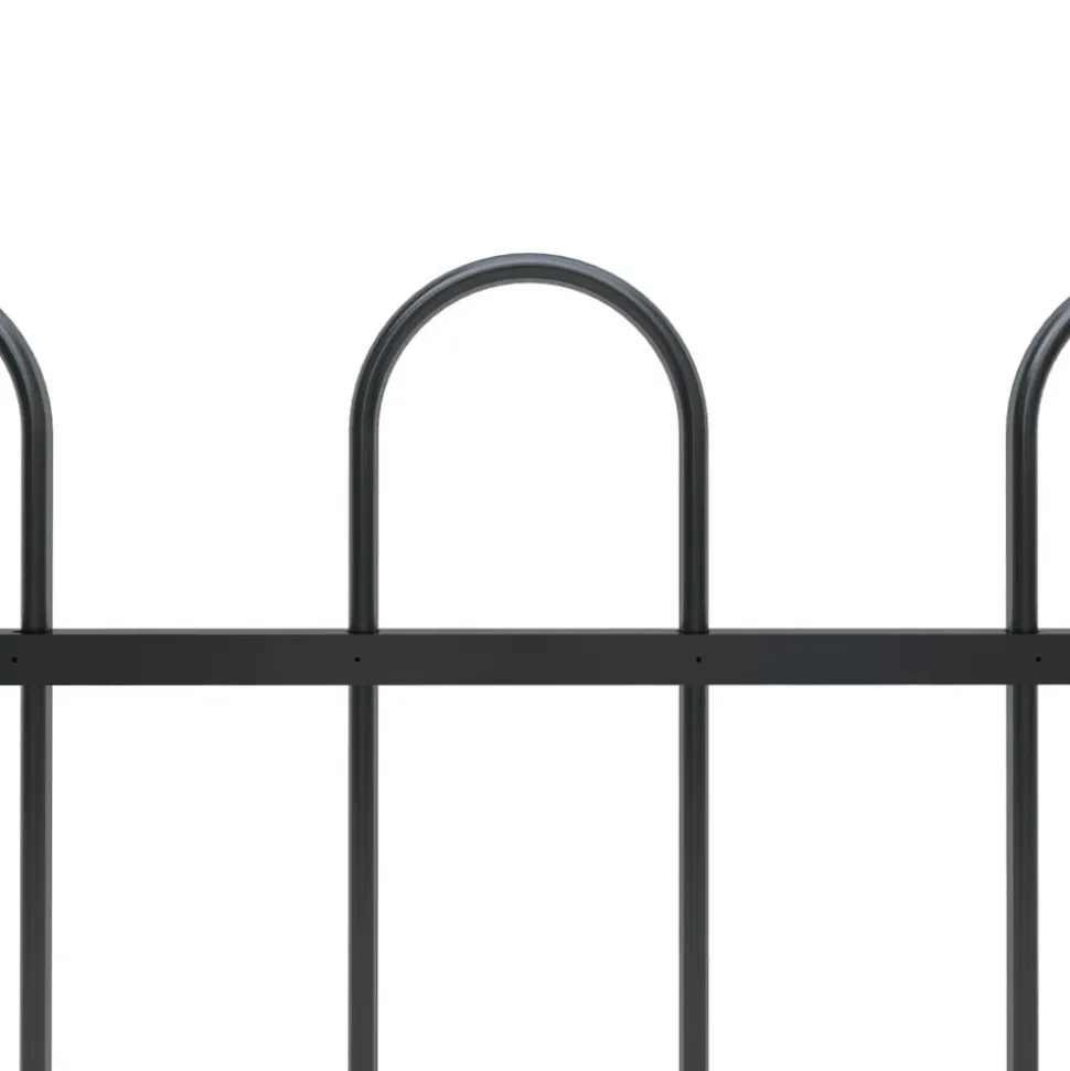 MAISON EXCLUSIVE - Clôture de jardin avec arceau en acier 1603,5 x 100 cm noir