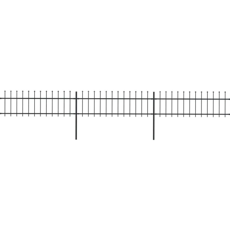 MAISON EXCLUSIVE - Clôture de jardin avec dessus en forme de lance en acier 537 x 60 cm noir