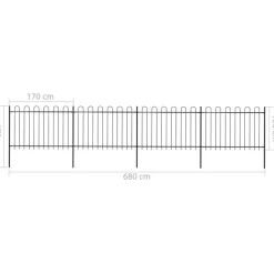 MAISON EXCLUSIVE - Clôture de jardin avec arceau en acier 714,5 x 120 cm noir