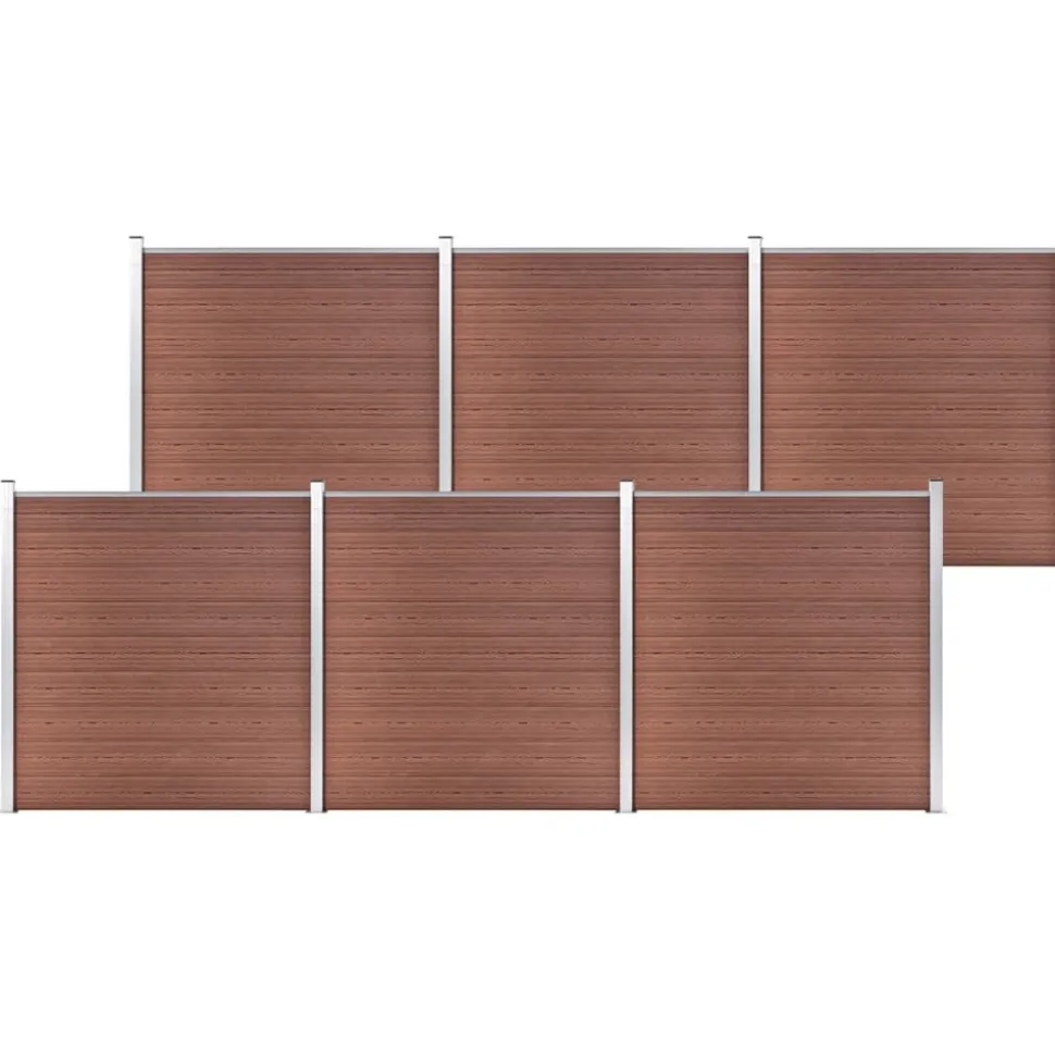 MAISON EXCLUSIVE - Clôture de jardin wpc 1045x186 cm marron