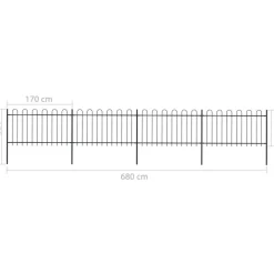 MAISON EXCLUSIVE - Clôture de jardin avec arceau en acier 714,5 x 100 cm noir