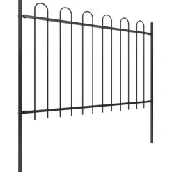 MAISON EXCLUSIVE - Clôture de jardin avec arceau en acier 1426 x 120 cm noir