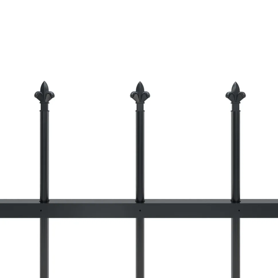 MAISON EXCLUSIVE - Clôture de jardin avec dessus en forme de lance en acier 1781,5 x 120 cm noir