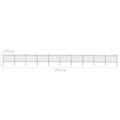 MAISON EXCLUSIVE - Clôture de jardin avec dessus en forme de lance en acier 1781,5 x 120 cm noir