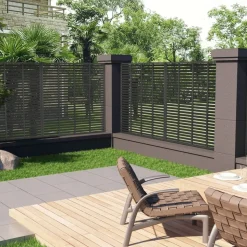 MAISON EXCLUSIVE - Clôture à persiennes wpc 180x180 cm gris foncé