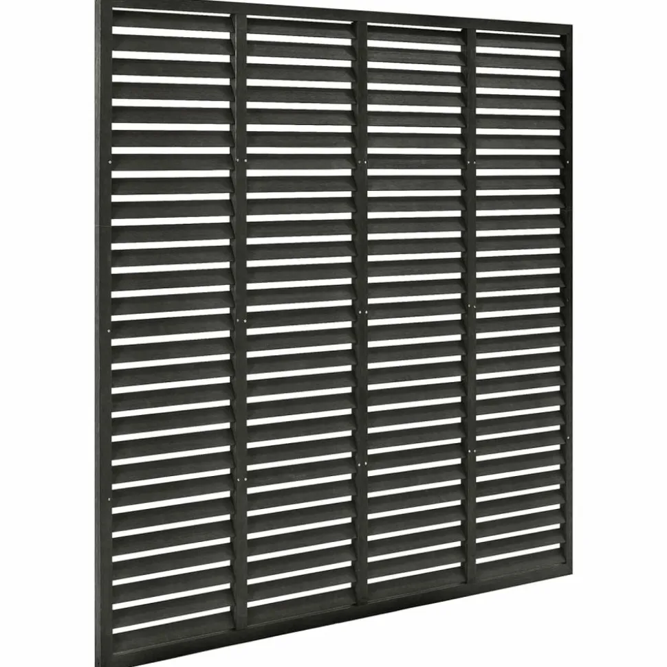 MAISON EXCLUSIVE - Clôture à persiennes wpc 180x180 cm gris foncé