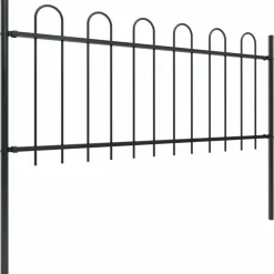 MAISON EXCLUSIVE - Clôture de jardin avec arceau en acier 1248 x 80 cm noir