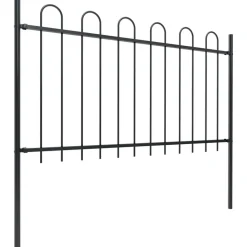 MAISON EXCLUSIVE - Clôture de jardin avec arceau en acier 1426 x 100 cm noir
