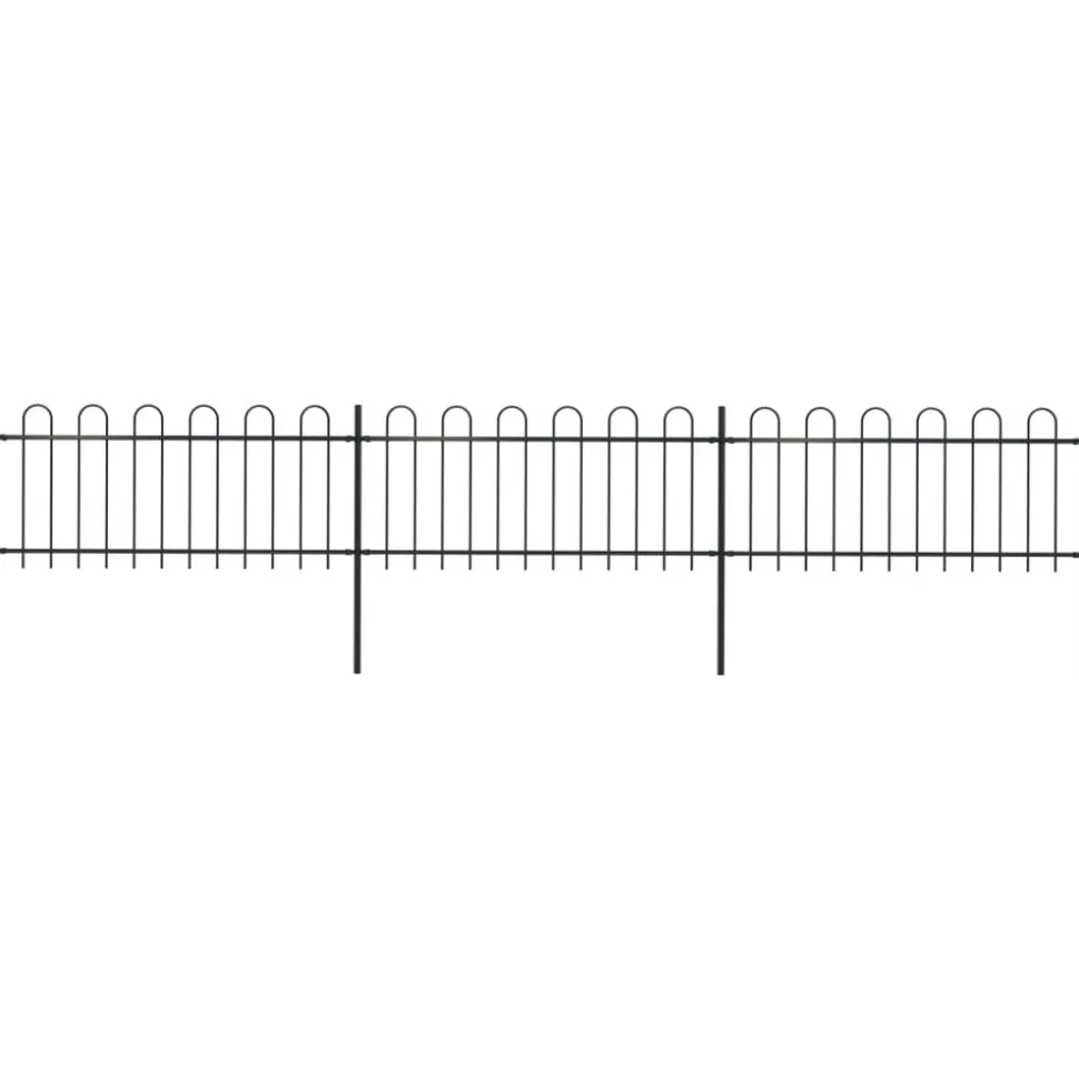 MAISON EXCLUSIVE - Clôture de jardin avec arceau en acier 537 x 80 cm noir