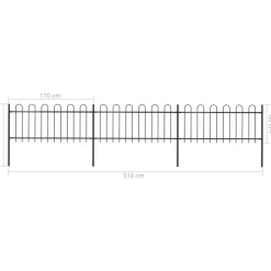 MAISON EXCLUSIVE - Clôture de jardin avec arceau en acier 537 x 80 cm noir