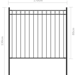 MAISON EXCLUSIVE - Clôture de jardin en acier 1,81 x 0,8 m noir