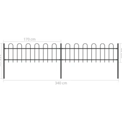 MAISON EXCLUSIVE - Clôture de jardin avec arceau en acier 359 x 60 cm noir