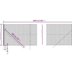 MAISON EXCLUSIVE - Clôture en treillis métallique anthracite 2,2x10 m