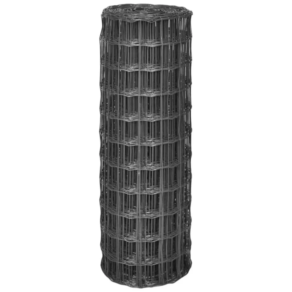 MAISON EXCLUSIVE - Clôture euro acier 25 x 1 m gris