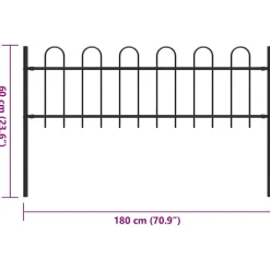 MAISON EXCLUSIVE - Clôture de jardin avec dessus en cerceau acier 1,8 m noir
