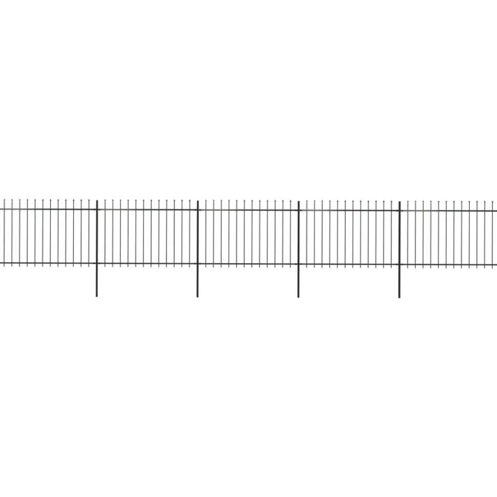 MAISON EXCLUSIVE - Clôture de jardin avec dessus en forme de lance en acier 892,5 x 120 cm noir