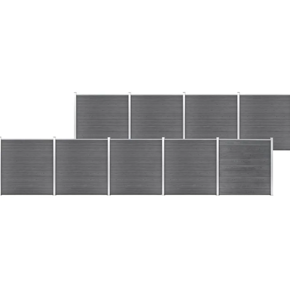MAISON EXCLUSIVE - Clôture de jardin wpc 1564x186 cm gris