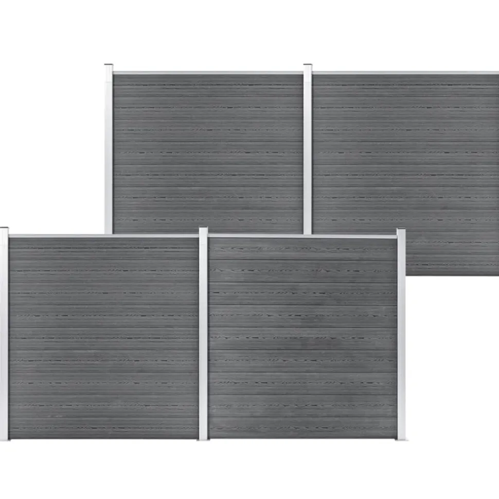 MAISON EXCLUSIVE - Clôture de jardin wpc 699x186 cm gris
