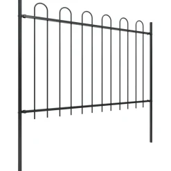 MAISON EXCLUSIVE - Clôture de jardin avec dessus en cerceau acier 8,5 x 1,2 m noir