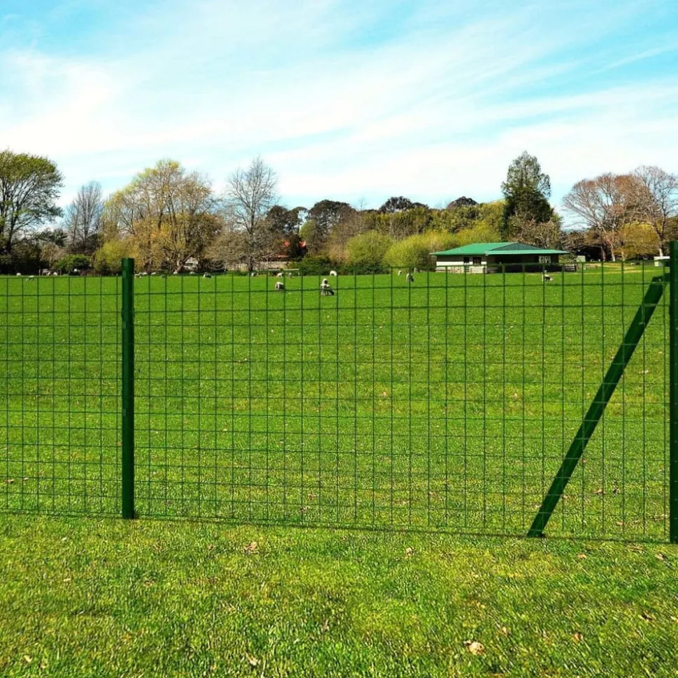 MAISON EXCLUSIVE - Clôture euro acier 25 x 0,8 m vert
