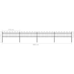 MAISON EXCLUSIVE - Clôture de jardin avec arceau en acier 714,5 x 60 cm noir