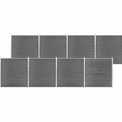 MAISON EXCLUSIVE - Clôture de jardin wpc 1391x186 cm gris