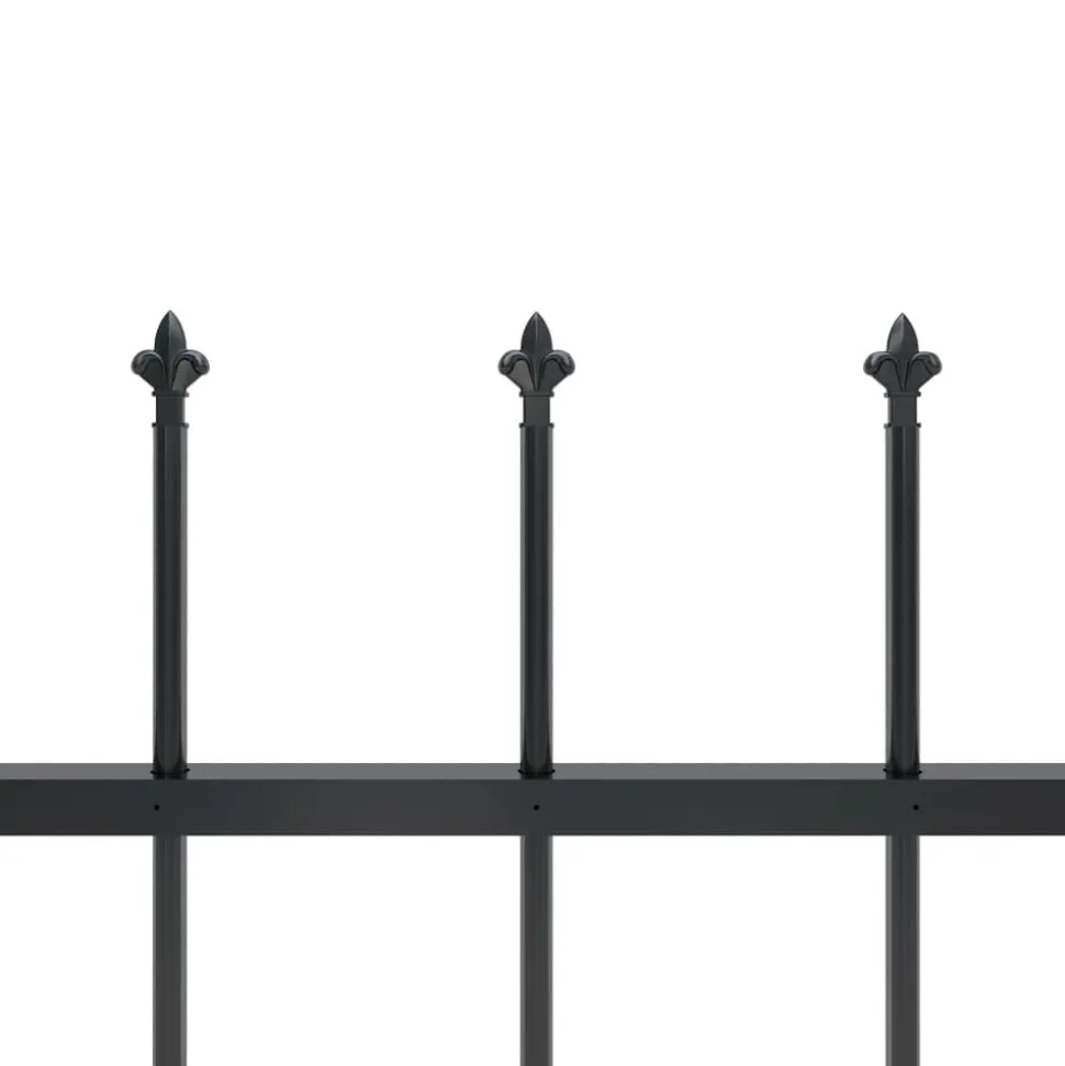 MAISON EXCLUSIVE - Clôture de jardin avec dessus en forme de lance en acier 1603,5 x 60 cm noir