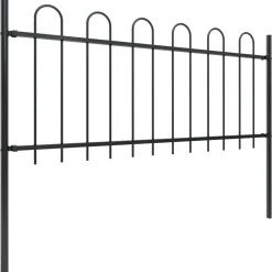 MAISON EXCLUSIVE - Clôture de jardin avec arceau en acier 1603,5x80 cm noir