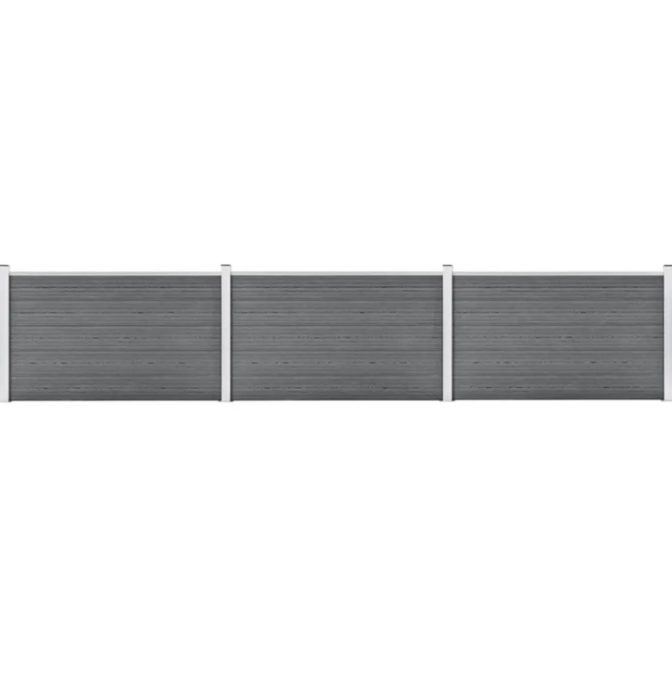 MAISON EXCLUSIVE - Clôture de jardin wpc 526x106 cm gris
