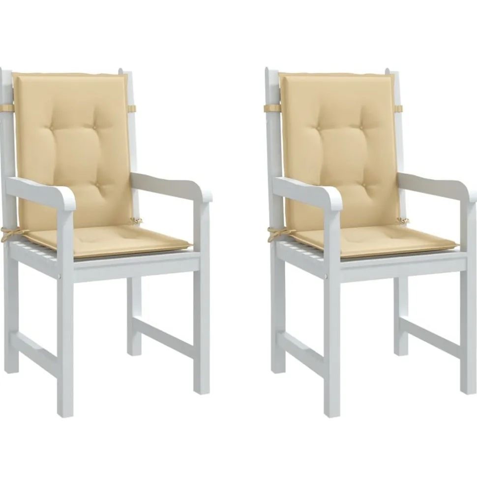 MAISON EXCLUSIVE - Coussins de chaise à dossier bas lot de 2 beige mélangé tissu