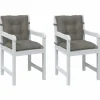 MAISON EXCLUSIVE - Coussins de chaise à dossier bas lot de 2 gris foncé mélangé
