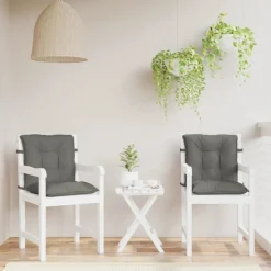MAISON EXCLUSIVE - Coussins de chaise à dossier bas lot de 2 gris foncé mélangé