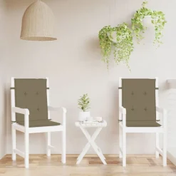 MAISON EXCLUSIVE - Coussins de chaise à dossier bas lot de 2 taupe mélangé tissu