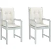 MAISON EXCLUSIVE - Coussins de chaise à dossier bas lot de 2 crème mélangé tissu