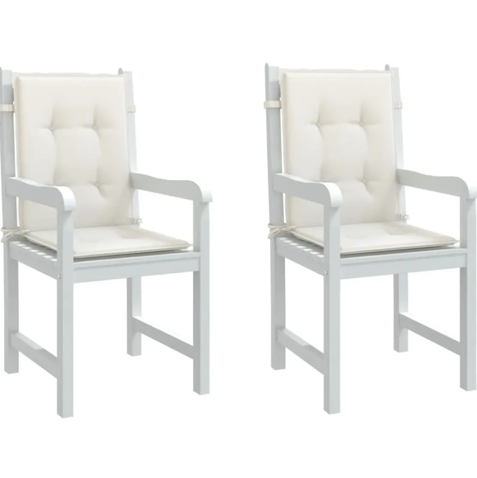 MAISON EXCLUSIVE - Coussins de chaise à dossier bas lot de 2 crème mélangé tissu