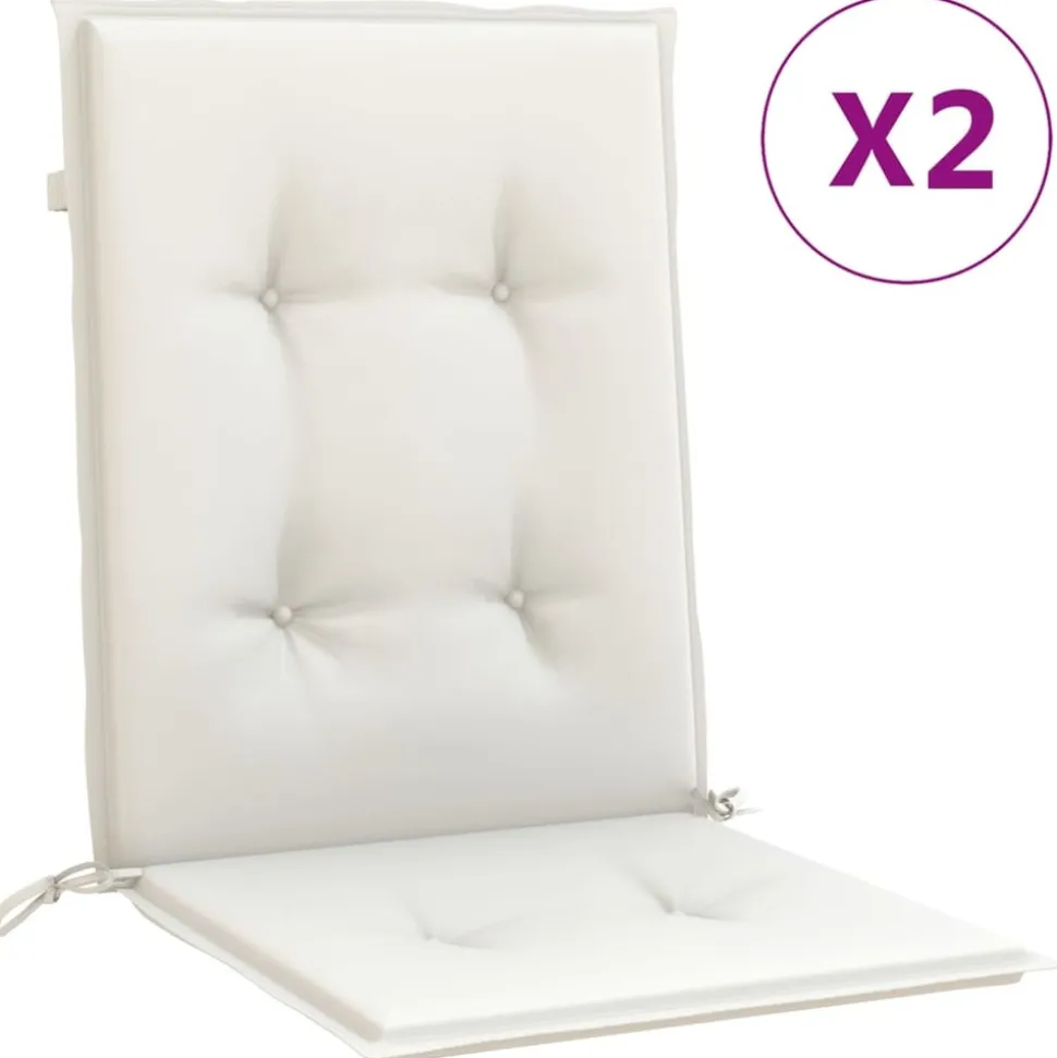 MAISON EXCLUSIVE - Coussins de chaise à dossier bas lot de 2 crème mélangé tissu