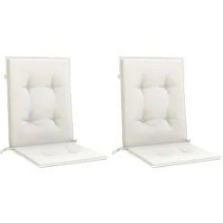 MAISON EXCLUSIVE - Coussins de chaise à dossier bas lot de 2 crème mélangé tissu