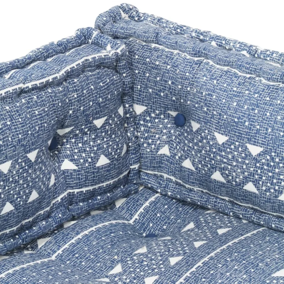 MAISON EXCLUSIVE - Coussin de canapé palette indigo tissu patchwork