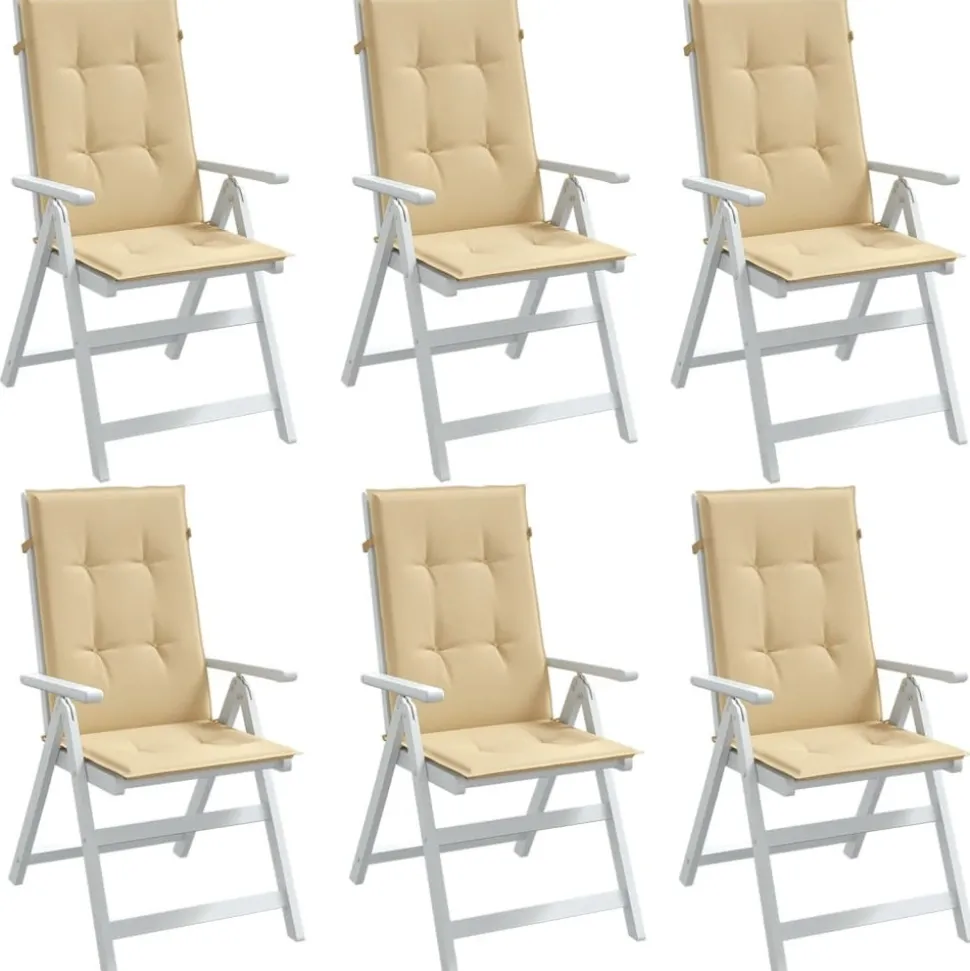 MAISON EXCLUSIVE - Coussins de chaise à dossier haut lot de 6 beige mélangé tissu