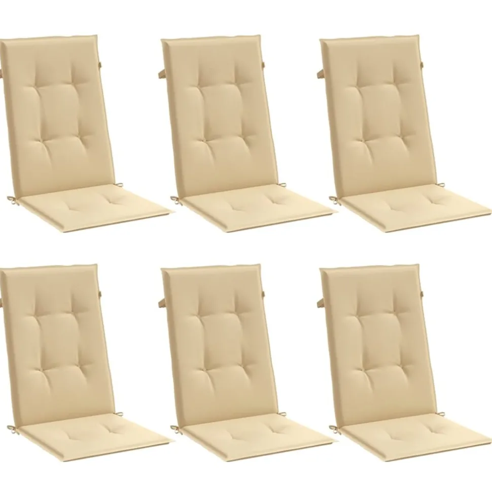 MAISON EXCLUSIVE - Coussins de chaise à dossier haut lot de 6 beige mélangé tissu