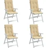 MAISON EXCLUSIVE - Coussins de chaise à dossier haut lot de 4 beige mélangé tissu