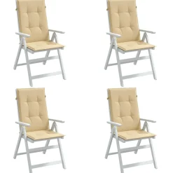 MAISON EXCLUSIVE - Coussins de chaise à dossier haut lot de 4 beige mélangé tissu