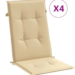 MAISON EXCLUSIVE - Coussins de chaise à dossier haut lot de 4 beige mélangé tissu