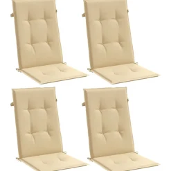 MAISON EXCLUSIVE - Coussins de chaise à dossier haut lot de 4 beige mélangé tissu