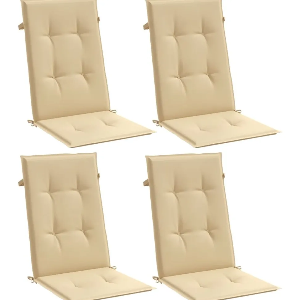 MAISON EXCLUSIVE - Coussins de chaise à dossier haut lot de 4 beige mélangé tissu