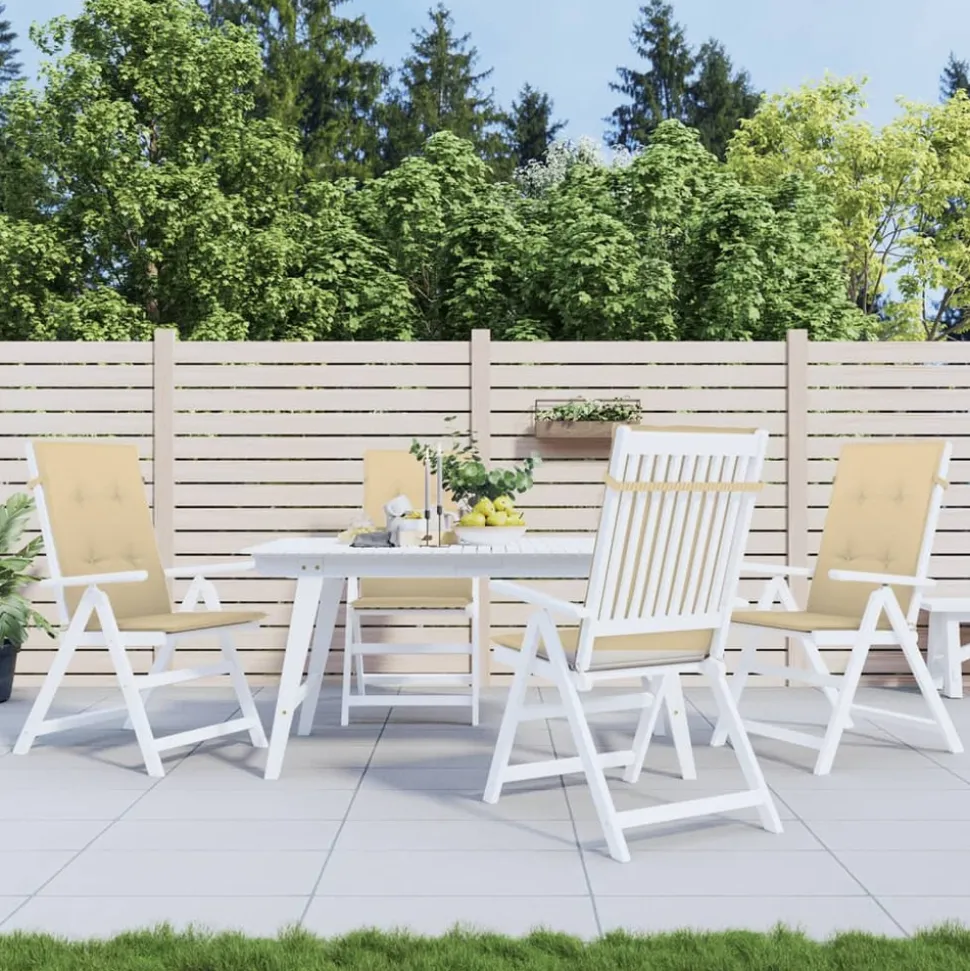 MAISON EXCLUSIVE - Coussins de chaise à dossier haut lot de 4 beige mélangé tissu