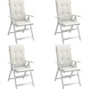 MAISON EXCLUSIVE - Coussins de chaise à dossier haut lot de 4 crème mélangé tissu
