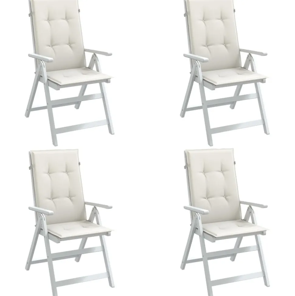 MAISON EXCLUSIVE - Coussins de chaise à dossier haut lot de 4 crème mélangé tissu