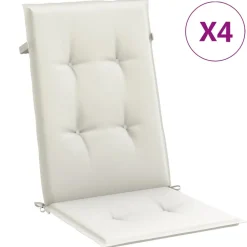 MAISON EXCLUSIVE - Coussins de chaise à dossier haut lot de 4 crème mélangé tissu