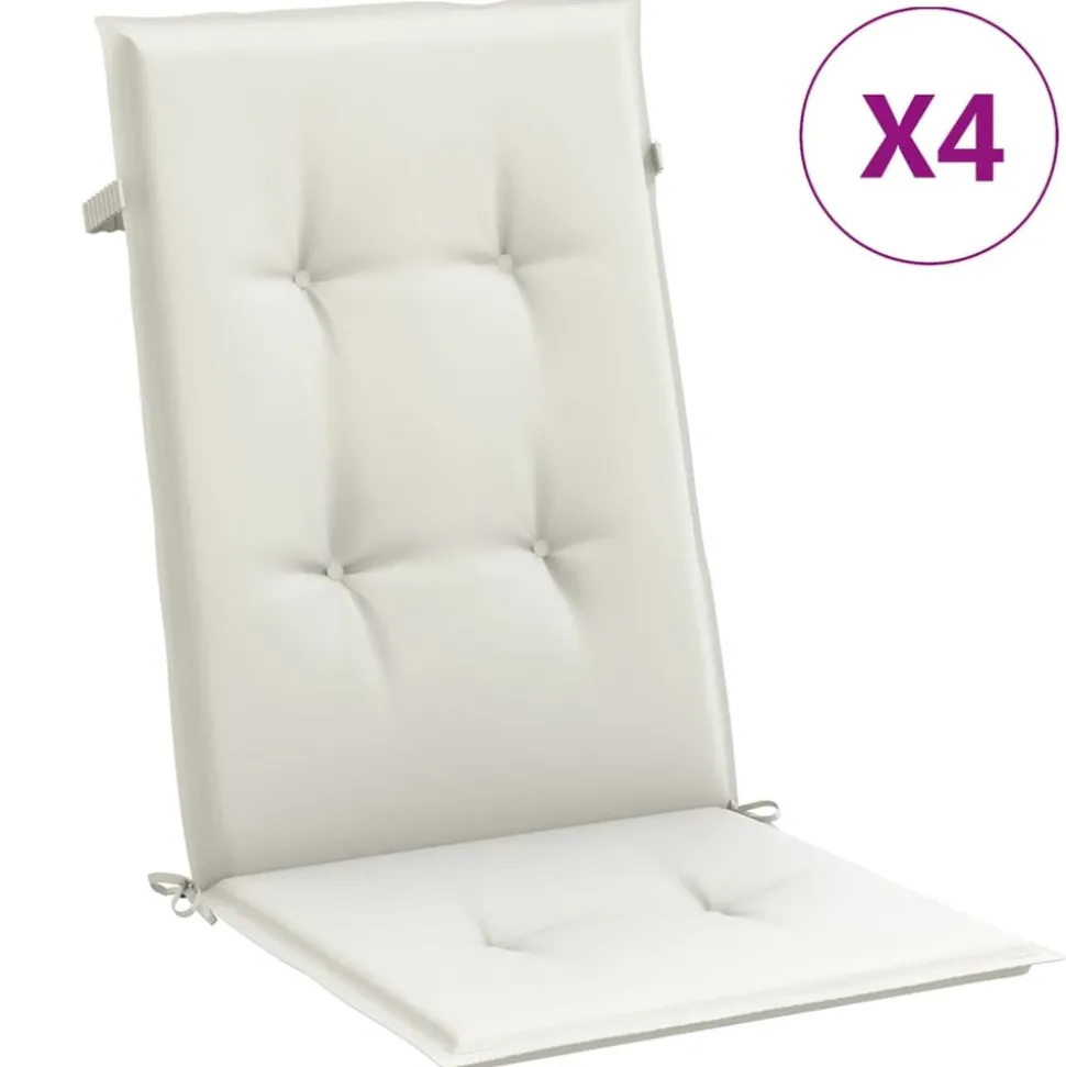 MAISON EXCLUSIVE - Coussins de chaise à dossier haut lot de 4 crème mélangé tissu
